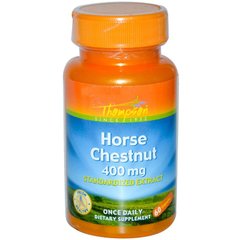 Конский каштан, Horse Chestnut, Thompson, 400 мг, 60 капсул (THO-19405), фото