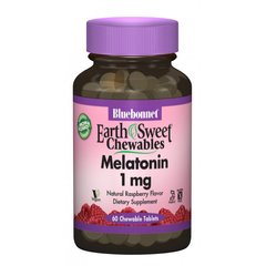 Мелатонин 1 мг, вкус малины, Earth Sweet Chewables, Bluebonnet Nutrition, 60 жевательных таблеток (BLB-00990), фото