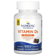 Nordic Naturals, Жевательные таблетки с витамином D3, со вкусом лесных ягод, 1000 МЕ, 60 шт (NOR-31140), фото