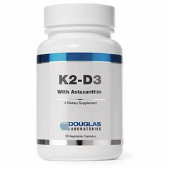 Витамины К2 Д3 с астаксантином, K2-D3 With Astaxanthin, Douglas Laboratories, 30 капсул (DOU-04063), фото