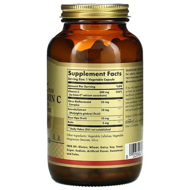 Solgar, Ester-C Plus, витамин C, 500 мг, 250 растительных капсул (SOL-01049), фото