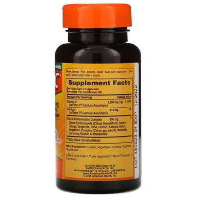 American Health, Ester-C, 500 мг, 60 капсул (AMH-16960), фото