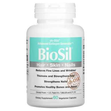 BioSil by Natural Factors, ch-OSA, улучшенный источник коллагена, 60 вегетарианских капсул (NFS-39183), фото