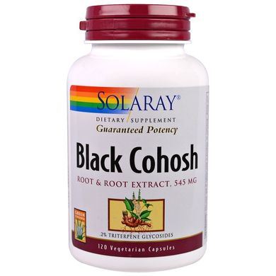 Клопогон (Циміцифуга), Black Cohosh, Solaray, 545 мг, 120 капсул (SOR-03170), фото