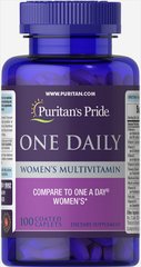Мультивитамины для женщин, Women's Multivitamin, Puritan's Pride, 1 в день, 100 капсул (PTP-19092), фото