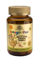 Solgar, Kangavites, Полноценный детский комплекс с витаминами и минералами, со вкусом тропических фруктов, 60 жевательных таблеток (SOL-01018), фото