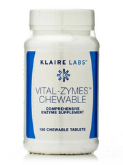 Klaire Labs, Пробиотики, Витал Зимес жевательные, Vital-Zymes Chewable, 180 таблеток (KLL-01218), фото