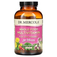 Dr. Mercola, Мультивитамины из цельных продуктов плюс необходимые микроэлементы для женщин, 240 таблеток (MCL-01939), фото