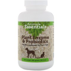 Animal Essentials, Растительные энзимы и пробиотики, Для собак и кошек, 300 г (AES-00008), фото