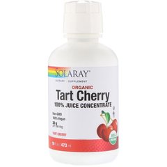 Кисла вишня, Tart Cherry, Solaray, концентрат соку, органік, 473 мл (SOR-50259), фото