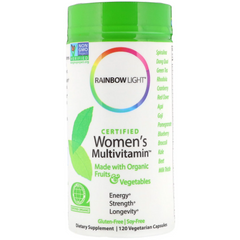 Мультивитамины для женщин, Women's Multivitamin, Rainbow Light, органик, 120 вегетарианских капсул (RLT-80001), фото
