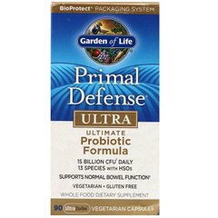 Garden of Life, Primal Defense, Ultra, универсальная пробиотическая формула, 90 вегетарианских капсул UltraZorbe (GOL-11235), фото