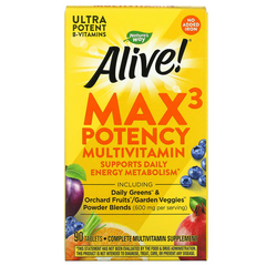 Nature's Way, Alive! Max3 Daily, мультивітамінний комплекс, без додавання заліза, 90 таблеток (NWY-14931), фото