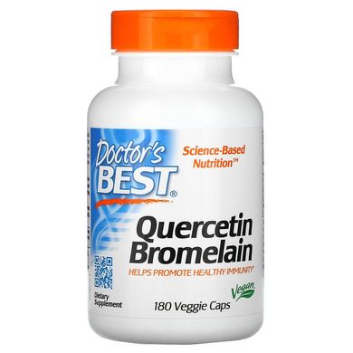 Doctor's Best, кверцетин із бромелаїном, 180 вегетаріанських капсул (DRB-00029), фото