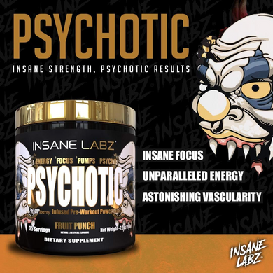 Insane Labz, Psychotic GOLD, 35 порцій, Cherry Bomb, 201,4 г (INL-45917), фото