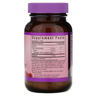 Bluebonnet Nutrition, EarthSweet, мелатонин, натуральный малиновый вкус, 5 мг, 120 жевательных таблеток (BLB-00997), фото