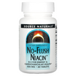 Source Naturals, ниацин, не вызывает приливов крови, 500 мг, 60 таблеток (SNS-00921)