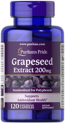 Puritan's Pride, Экстракт виноградной косточки (Grapeseed Extract), 200 мг, 120 капсул (PTP-19465), фото
