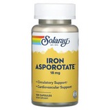 Solaray SOR-04600 Solaray, Аспоротат железа, 18 мг, 100 капсул (SOR-04600)