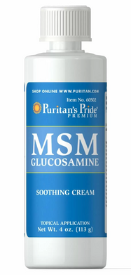 Крем з глюкозаміном та МСМ, MSM Glucosamine Cream, Puritan's Pride, 113 г (PTP-60502), фото
