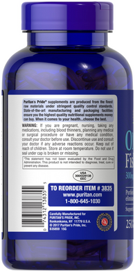 Омега-3, Omega-3 Fish Oil, Puritan's Pride, 1000 мг, 300 мг активного, 250 капсул (PTP-13835), фото