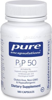 Pure Encapsulations, P-5-P, активный витамин В6, 50 мг, 180 капсул (PE-00211), фото