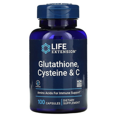 Life Extension, Глутатіон, цистеїн та вітамін С, 100 капсул (LEX-15411), фото