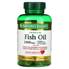 Nature's Bounty, рыбий жир без запаха, 2400 мг, 90 капсул, покрытых оболочкой (NRT-17130), фото