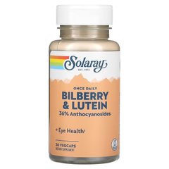 Лютеїн і чорниця, Bilberry & Lutein, Solaray, 1 в день, 30 капсул (SOR-03115), фото