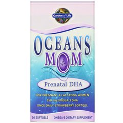 Garden of Life, Oceans Mom, пренатальная ДГК со вкусом клубники, 30 мягких желатиновых капсул (GOL-11395), фото