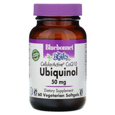 Bluebonnet Nutrition, Ubiquinol, Cellular Active CoQ10, 50 мг, 60 рослинних капсул (BLB-00791), фото