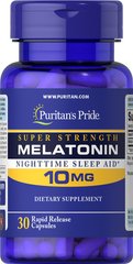 Мелатонин, Puritan's Pride, 10 мг, 30 капсул (PTP-21478), фото