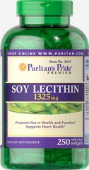 Лецитин из сои, Soy Lecithin, Puritan's Pride, 1325 мг, 100 гелевых капсул (PTP-12650), фото