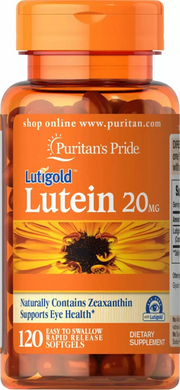 Лютеїн з зеаксантином, Lutein, Puritan's Pride, 20 мг, 120 гелевих капсул (PTP-14904), фото