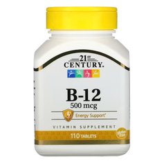 21st Century, B-12, 500 мкг, 110 таблеток (CEN-22309), фото