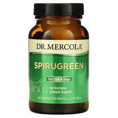 Dr. Mercola, SpiruGreen, для котів та собак, 180 таблеток (MCL-01237), фото