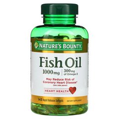 Nature's Bounty, рибний жир, 1000 мг, 145 м'яких таблеток швидкого вивільнення (NRT-03822), фото