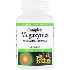 Ферменты для пищеварения, Complete Megazymes, Natural Factors, 90 таблеток (NFS-01700), фото