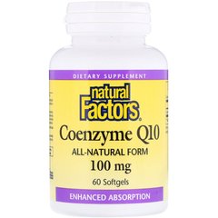 Коензим Q10 (Coenzyme Q10), Natural Factors, 100 мг, 60 капсул (NFS-02071), фото