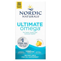 Nordic Naturals, Ultimate Omega, зі смаком лимона, 1280 мг, 180 капсул (NOR-03790), фото