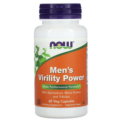 NOW Foods, Men's Virility Power, 60 растительных капсул (NOW-03328), фото