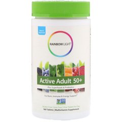 Rainbow Light, Active Adult 50+, мультивітаміни для дорослих віком від 50 років, 180 таблеток (RLT-21871), фото