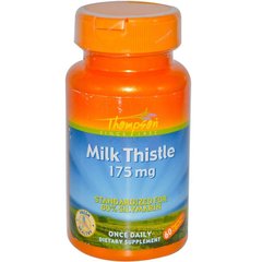 Расторопша, Milk Thistle, Thompson, 175 мг, 60 капсул (THO-19425), фото