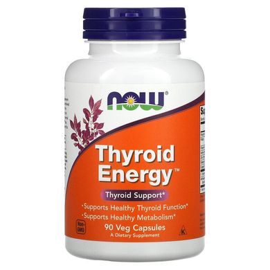 Now Foods, Thyroid Energy, 90 рослинних капсул (NOW-03368), фото