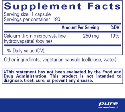 Pure Encapsulations, Кальций MCHA, 150 мг, 180 капсул (PE-00859), фото