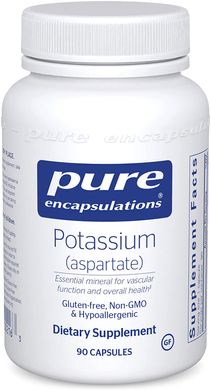 Калій (аспартат), Potassium (aspartate), Pure Encapsulations, 90 капсул (PE-00216), фото
