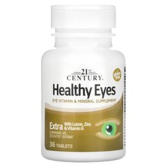21st Century, для здоров'я очей, з лютеїном, цинком та вітаміном B, 36 таблеток (CEN-27418), фото