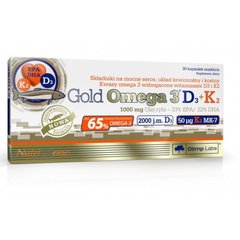 Olimp Nutrition, Gold Omega 3 D3+K2 30 капс (106730), фото