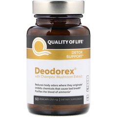 Quality of Life Labs, Deodorex, с экстрактом грибов Champex, 250 мг, 60 вегетарианских капсул (QLL-00310), фото