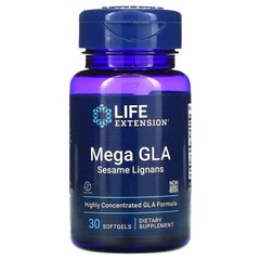 Life Extension, Mega GLA, добавка с ГЛК и кунжутными лигнанами, 30 мягких таблеток (LEX-22183), фото